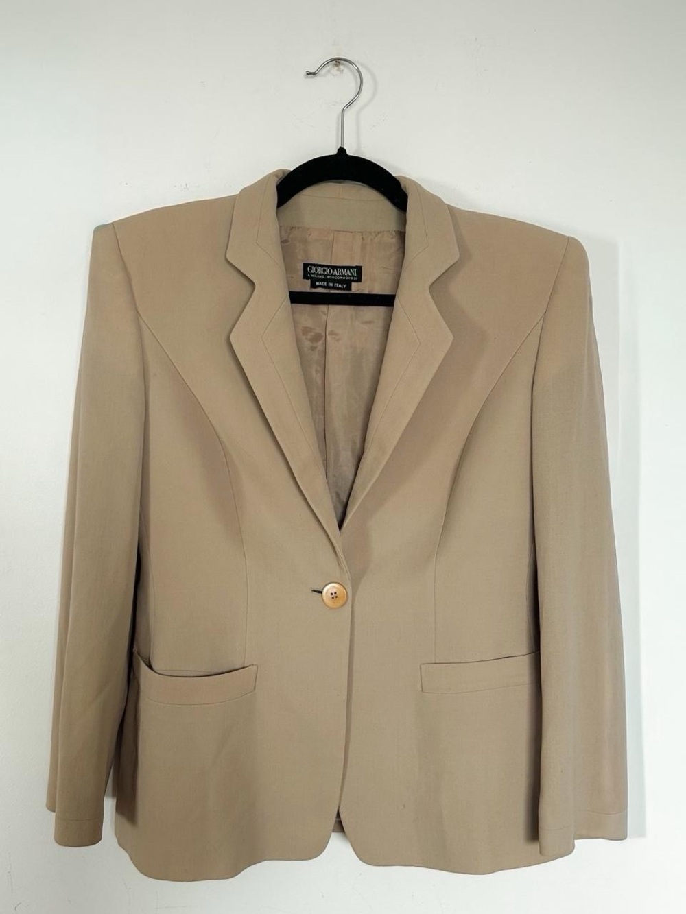 Giorgio Armani Women's Beige Single-Button Blazer
